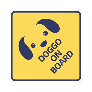 Doggo On Board car magnet | yellow dog face decal
