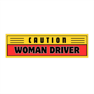 Caution Woman Driver sticker | Bumper Sticker, Retro Warning Decal