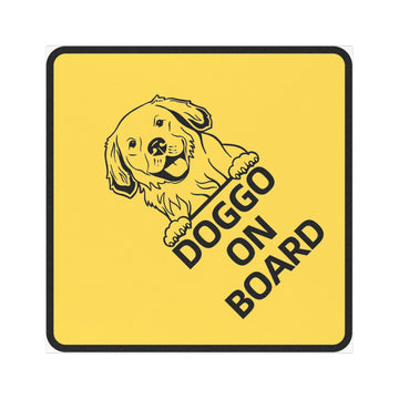 Doggo On Board Car Magnet | Yellow Puppy Safety Car Magnet